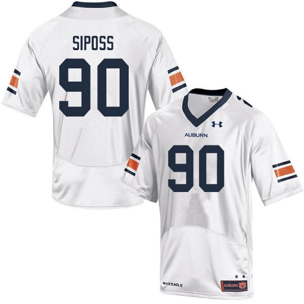 Men #90 Arryn Siposs Auburn Tigers College Football Jerseys Sale-White